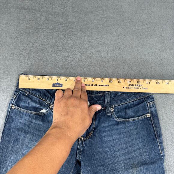 Vintage American Eagle 2 Short 77 Straight Jeans Stretch Retro 2000s‎ Lower Rise - Picture 7 of 8